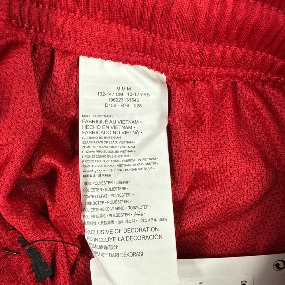 Jordan Boys Size Medium 10-12 Yrs Red Gym Mesh Basketball Shorts NWT